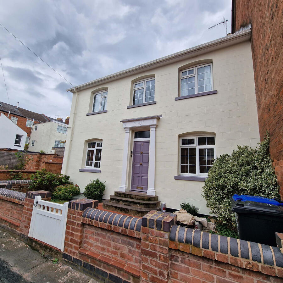All masonry and windows painted plus guttering, pipes, fascia and soffits